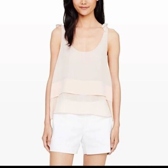 Club Monaco Salyie 100% Silk Camisole Shoulder Tie Pink Scoop Neck Blouse - Picture 1 of 4
